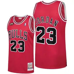 Men Chicago Bulls Michael Jordan Red 1997-98 Finals Jersey Size Small