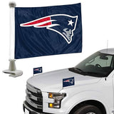 Football New England Patriots Flags Set of Two Car Hood Trunk 4"x6" Double Sided
