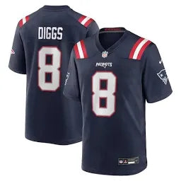 Stefon Diggs New England Patriots Game Jersey - Navy Men’s Size Medium