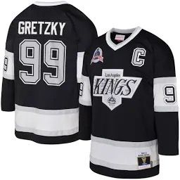 Wayne Gretzky Los Angeles Kings 1992/93 Captain Patch Blue Line Player Jersey – Black Men’s Size XL