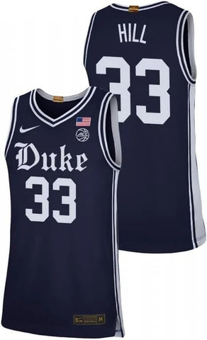Men Duke Blue Devils #33 Grant Hill Navy Alternate Brotherhood Jersey Medium