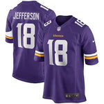 Men's Minnesota Vikings Justin Jefferson Nike Purple Player Game Jersey Size Large