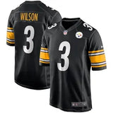 Men's Pittsburgh Steelers Russell Wilson Nike Black Game Jersey Size XL