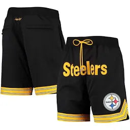 Men's Pittsburgh Steelers Mitchell & Ness Black Just Don Gold Rush Shorts Size XL