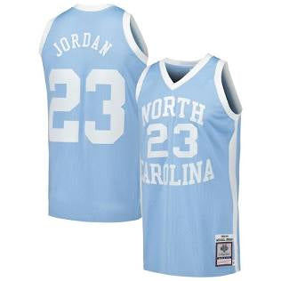Men's Mitchell & Ness Michael Jordan Carolina Blue North Carolina Tar Heels 1983/84 Throwback College Jersey Size XLarge