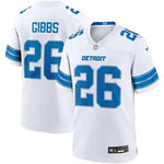 Men's Detroit Lions Jahmyr Gibbs Nike White Game Jersey Size Medium