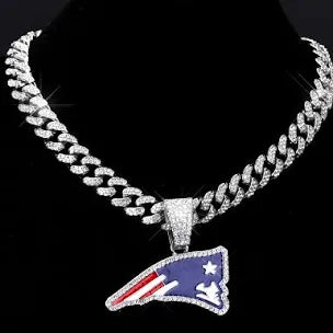 New England Patriots Pendant with Link Chain -24inches