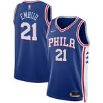 Unisex Size Large Philadelphia 76ers Joel Embiid Nike Royal Swingman Jersey - Icon Edition