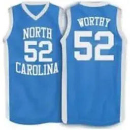 North Carolina Tar Heels #52 James Worthy Blue Throwback Stitched Jersey Men Size XLarge