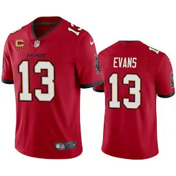 Men’s Tampa Bay Buccaneers  #13 Mike Evans Red With 4-star C Patch Stitched NFL Jersey Size Large