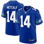 Men's Seattle Seahawks DK Metcalf Nike Royal Throwback Jersey Size XL