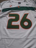 SEAN TAYLOR MIAMI HURRICANES #26 College WHITE Throwback Stitched Jersey Men’s size XL