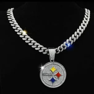 Pittsburgh Steelers Pendant with Link Chain-24inches