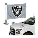 Las Vegas Raiders Double Sided Car Hood / Trunk Flags 4'' x 6'' - 2 PC